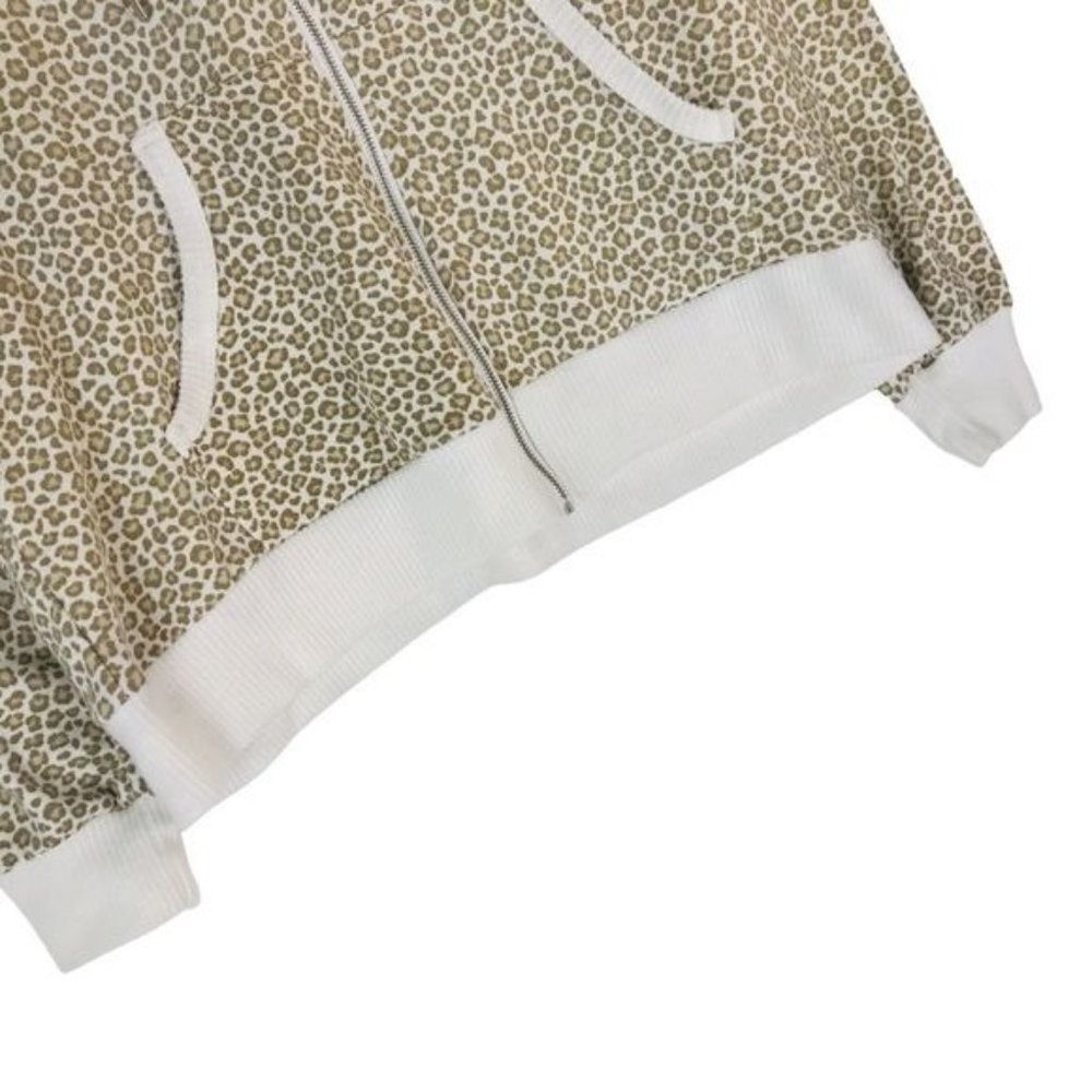 C&C California Leopard Print Zip Front Hooded Swe… - image 2